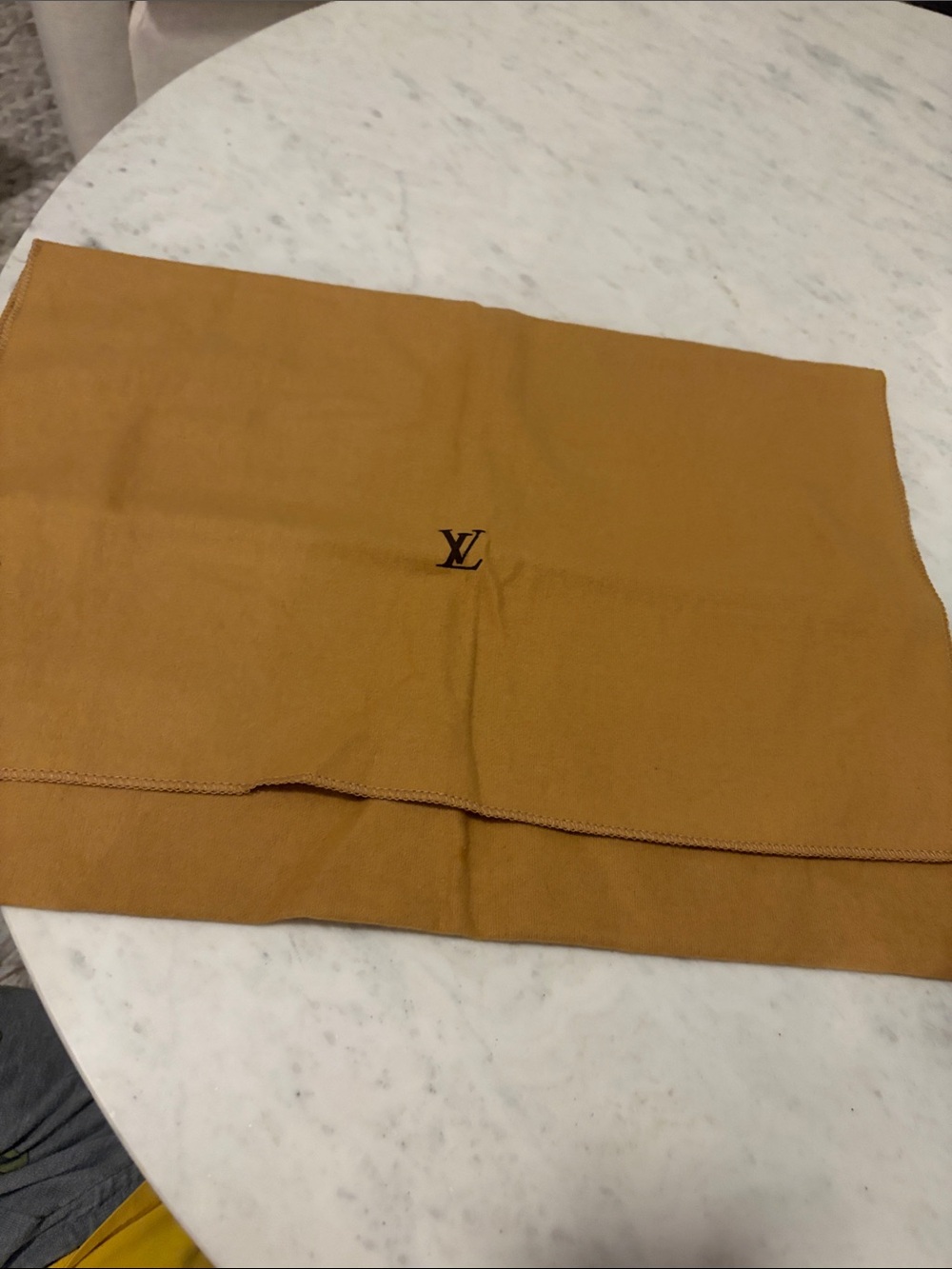 Louis Vuitton Mustard Brown LV Logo Dust Pouch